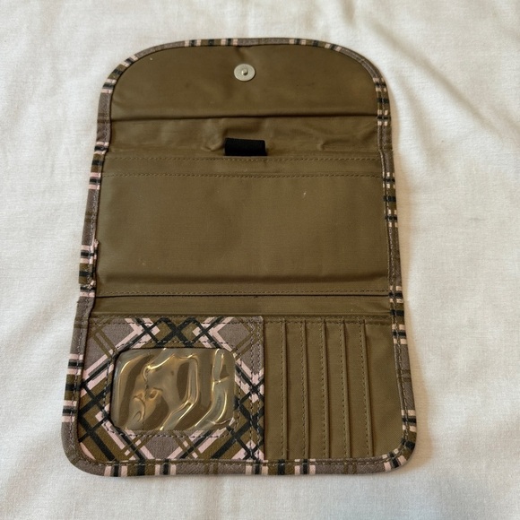 Kavu Splendor Trifold Wallet ~ Geometric Plaid Check - Picture 3 of 5